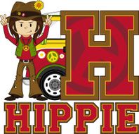 Cute Hippie &amp; Van Learning Letter H