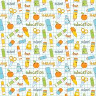 Seamless Kawaii School pattern