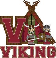 Cute Viking Warrior Learning Letter V N30