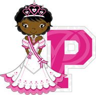 Cute Fairytale Princess Learning Letter P N16