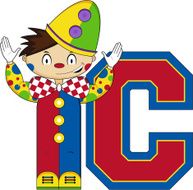 Circus Clown Learning Letter C