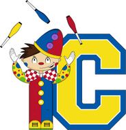 Juggling Circus Clown Learning Letter C N2