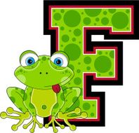 Cute Little Frog Learning Letter F N2