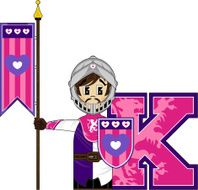 Medieval Knight Learning Letter K N31