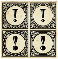 Old Paper with Decorative EXCLAMATION POINT