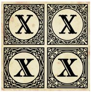 Old Paper with Decorative Letter X