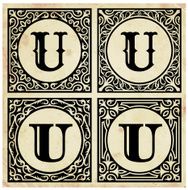 Old Paper with Decorative Letter U