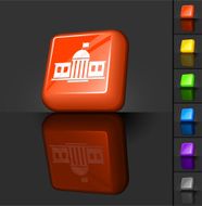 school building 3D button design