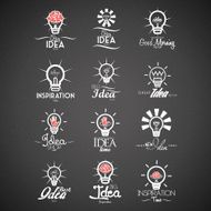 Vector Abstract Bulb Icons Isolated On Background N2