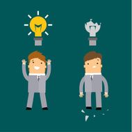 businessman with glow light bulb N2