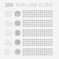 Thin Line Icons For Business Technology and Leisure