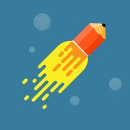 Pencil rocket Concept of success in education