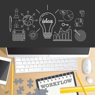 Workflow Top view Office desk table