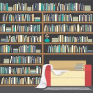 Modern Sofa With Huge Bookshelf