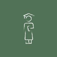 Graduation icon drawn in chalk N2