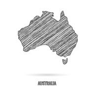 Australia map hand draw