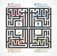 Labyrinth infographic concept Design template