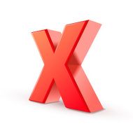 3D Red Letter X N4