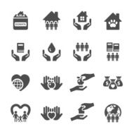 charity and donation icon set 2 vector eps10 N2