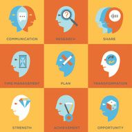 Work skills icon set N2
