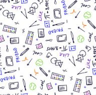 Seamless pattern on the topic of education at school Background