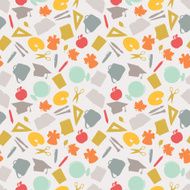 School seamless pattern with education icons and symbols N2