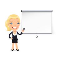 Businesswoman Gives a Presentation or Seminar