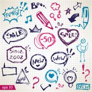 Vector speech bubbles doodles with Lettering Shooting Stars a N2