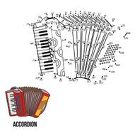 Numbers game for children musical instruments (accordion) N2