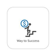 Way to Success Icon Business Concept Flat Design N4