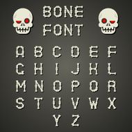 Cartoon Bone Alphabet A to Z Flat Design Font Symbol