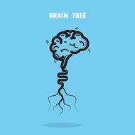 Creative brain tree abstract vector logo design