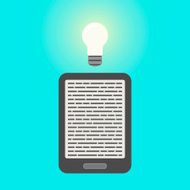 e-book and light bulb