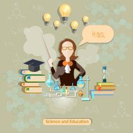 Science and education chemistry teacher woman scientist