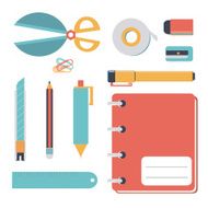 pastel stationary icon set