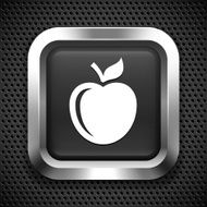 Apple on Black Square Button
