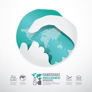 businessman handshake business with world template