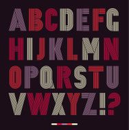 Retro stripes funky fonts set N5