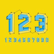 3D number icons Vector set N4