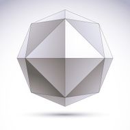 Abstract 3D origami polygonal object vector design element