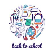 Back to school card with supplies N2