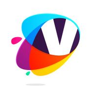 V letter with ellipses intersection logo
