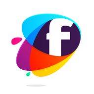 F letter with ellipses intersection logo