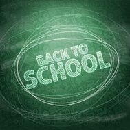 Back to school School icons on a blackboard Vector illustrati