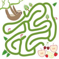 Three-toed slothful apple strawberry cherry labyrinth game for Preschool Children N2