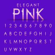 elegant pink alphabets and numbers collection N2