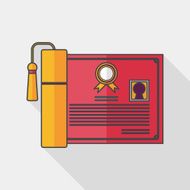 diploma flat icon with long shadow eps10 N26