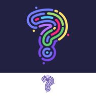 Question mark colorful line fingerprint