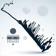 Splattered monochrome web design element art ink blob paint N3
