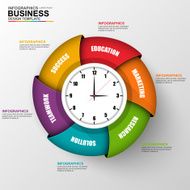 Abstract 3D digital business Infographic N8